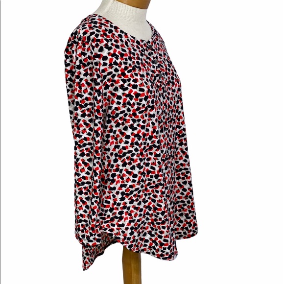 Kasper Scarlet Abstract Print Long Sleeve S - Picture 7 of 7
